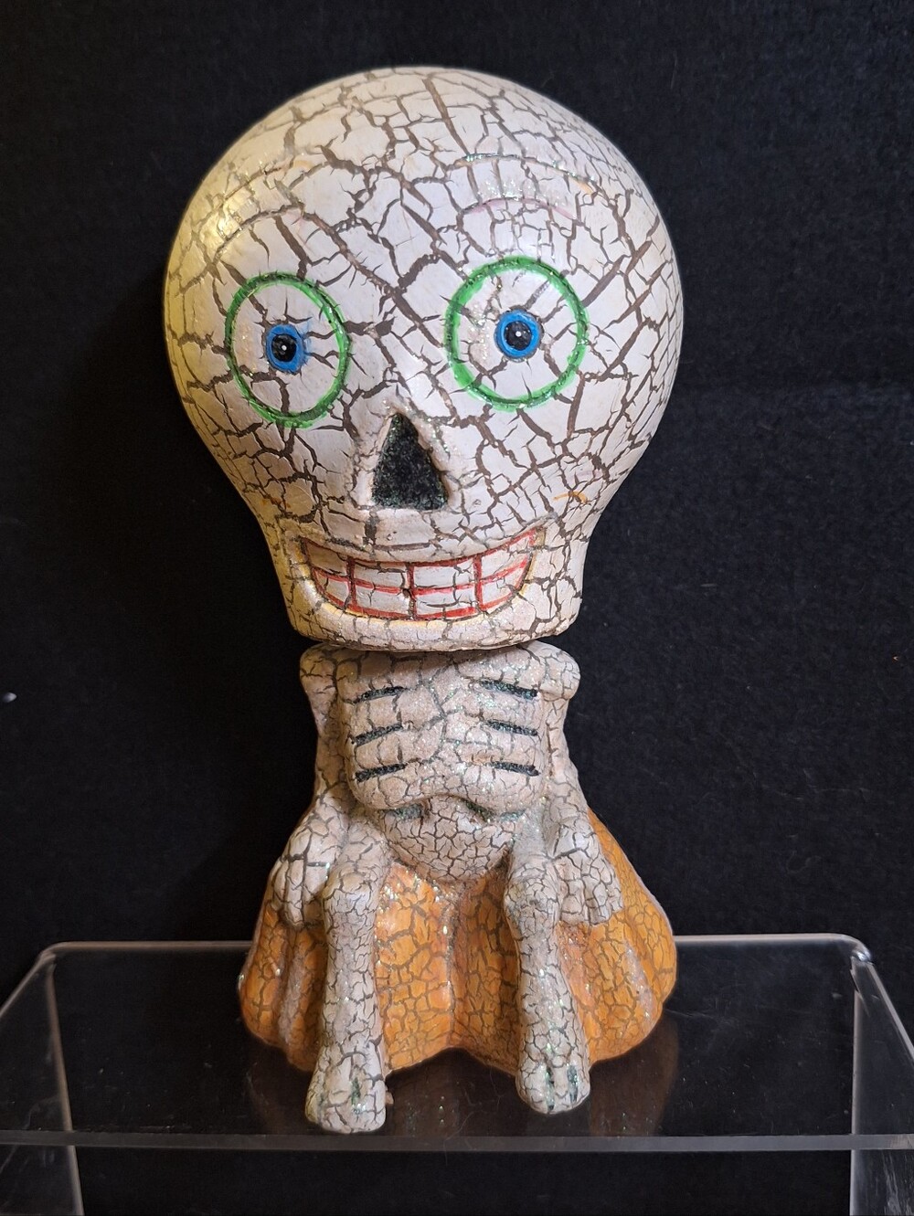 Pumpkin Hollow 2001 Halloween Bobblehead Skeleton Day Of The Dead Skully 8"